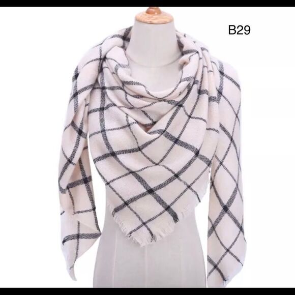 PLAID BLANKET SCARF/SHAWL ONE SIZE - Picture 1 of 3